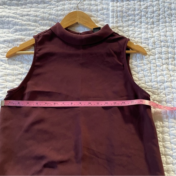 Ann Taylor Factory Maroon High Neck Tunic Blouse - Picture 2 of 6